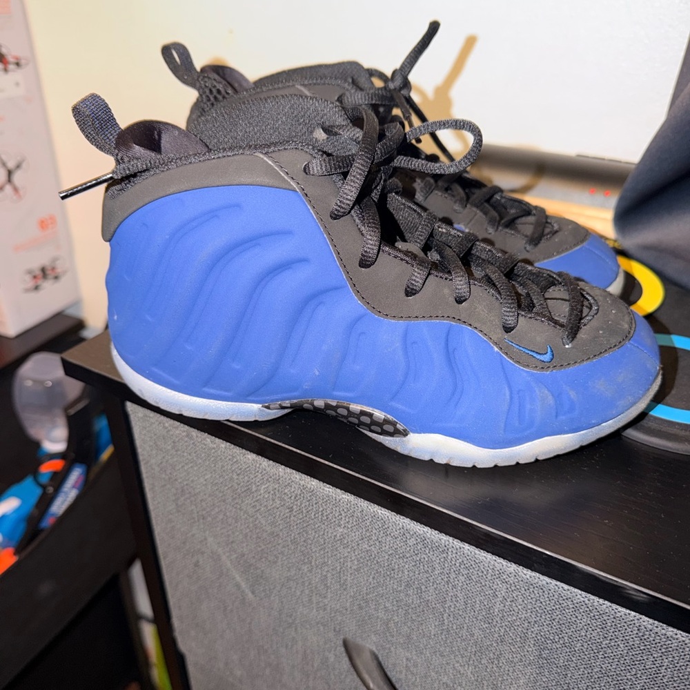 Nike Kids Black and Blue Foamposite Sneakers - Picture 5 of 7